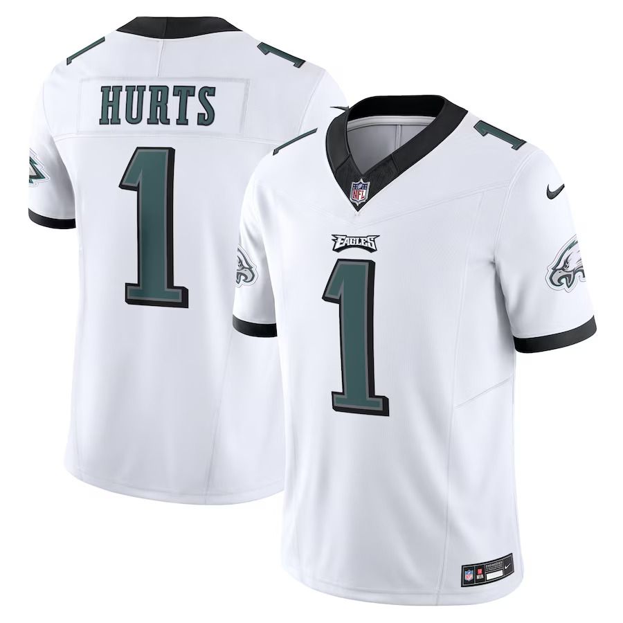 Men Philadelphia Eagles #1 Jalen Hurts Nike White Vapor F.U.S.E. Limited NFL Jersey